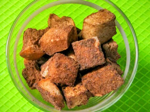 材料2つ♡レンジだけ♡食パン♡ココアラスク♡